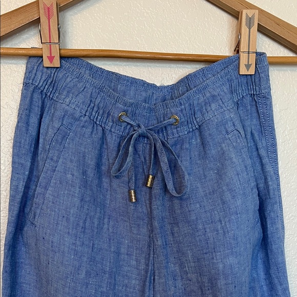 Lilly Pulitzer Pants - Lilly Pulitzer Blue Linen Taron Pants Size XS Coastal Beachs Chambray